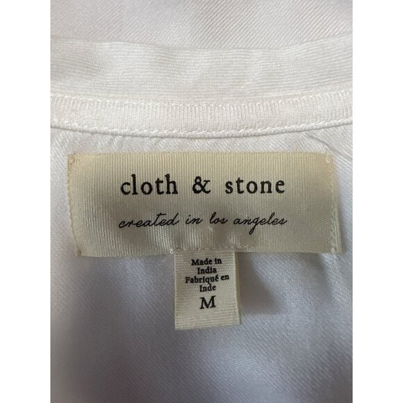 Cloth & Stone Womens White V-Neck Short Sleeve Blouse Size M - Picture 6 of 10